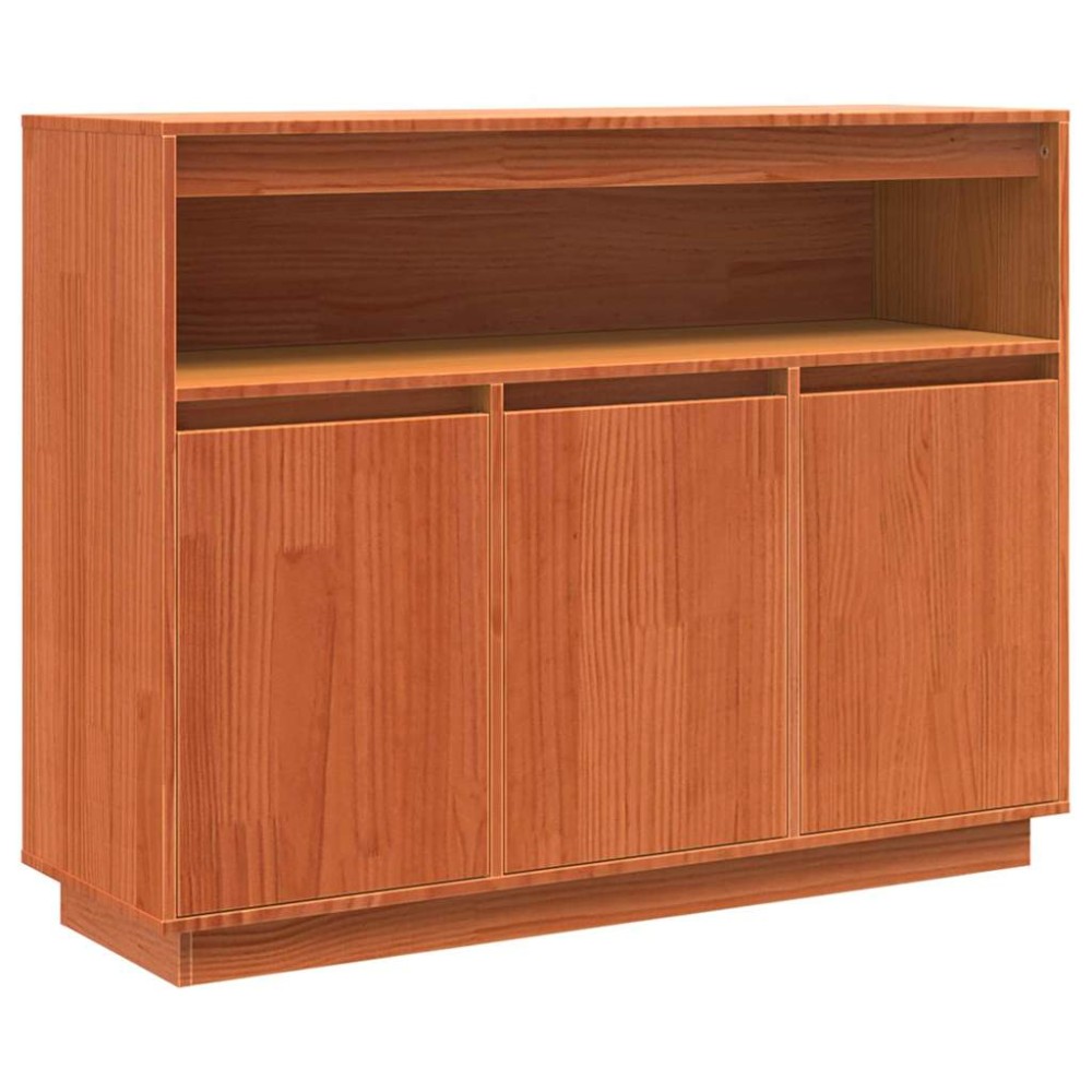 vidaXL Bufet cu depozitare cu ușă Maro 104.5 x 34 x 80 cm Lemn de brad solid