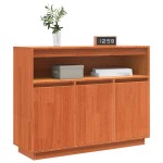 vidaXL Bufet cu depozitare cu ușă Maro 104.5 x 34 x 80 cm Lemn de brad solid vidaXL Bufet cu depozitare cu ușă Maro 104.5 x 34 x 80 cm Lemn de brad solid