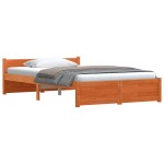 vidaXL Cadru de pat cu headboard Maroniu cerat 205.5 x 95.5 x 51 cm