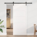 vidaXL Ușa de hambar Alb 100x208 cm Lemn masiv Pin vidaXL Ușa de hambar Alb 100x208 cm Lemn masiv Pin