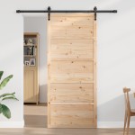 vidaXL Ușă din Pin Solid Lemn Deschis Lemn de Pin 90 x 2.5 x 208 cm
