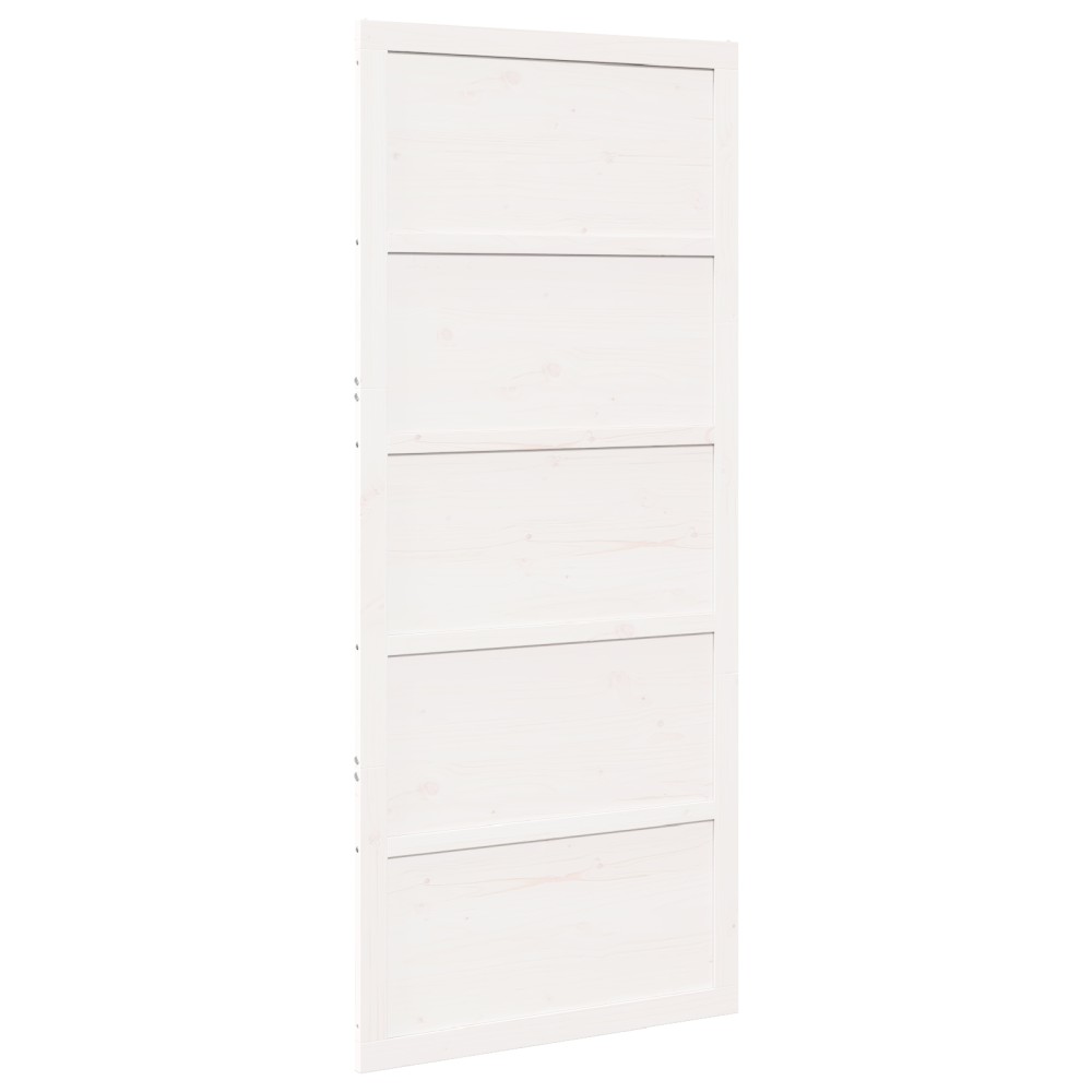 vidaXL Ușă de Fermă Albă 90x208 cm Lemn Masiv de Pin