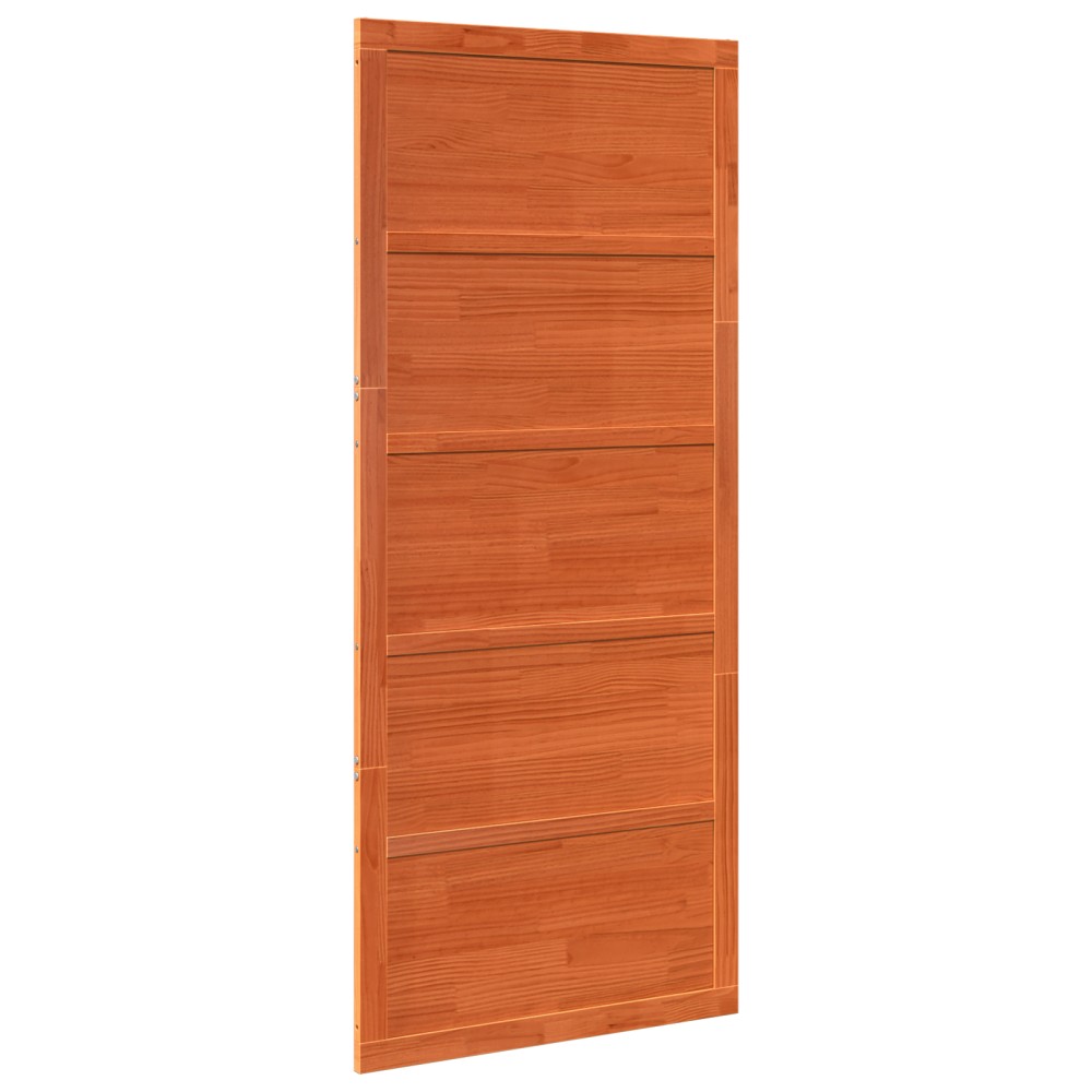 vidaXL Ușă de hambar Maro cerat 80x208 cm Lemn solid de pin
