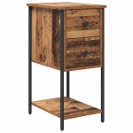 vidaXL Dulap de noapte cu sertar 2 pcs Lemn vechi 32 x 42 x 70 cm vidaXL Dulap de noapte cu sertar 2 pcs Lemn vechi 32 x 42 x 70 cm