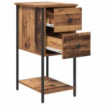 vidaXL Dulap de noapte cu sertar 2 pcs Lemn vechi 32 x 42 x 70 cm vidaXL Dulap de noapte cu sertar 2 pcs Lemn vechi 32 x 42 x 70 cm