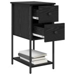vidaXL Dulap de noapte cu sertar 2 pcs Stejar negru 32 x 42 x 70 cm vidaXL Dulap de noapte cu sertar 2 pcs Stejar negru 32 x 42 x 70 cm