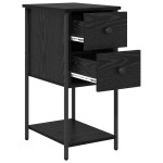 vidaXL Dulap de noapte cu sertar 2 pcs Stejar negru 32 x 42 x 70 cm vidaXL Dulap de noapte cu sertar 2 pcs Stejar negru 32 x 42 x 70 cm