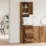 vidaXL Dulap de bucătărie cu sertar cu raft Lemn vechi Lemn compozit