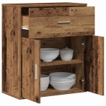vidaXL Bufet cu sertar cu raft cu depozitare cu ușă Lemn vechi 60 x 31 x 70 cm Lemn compozit vidaXL Bufet cu sertar cu raft cu depozitare cu ușă Lemn vechi 60 x 31 x 70 cm Lemn compozit