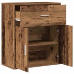 vidaXL Bufet cu sertar cu raft cu depozitare cu ușă Lemn vechi 60 x 31 x 70 cm Lemn compozit vidaXL Bufet cu sertar cu raft cu depozitare cu ușă Lemn vechi 60 x 31 x 70 cm Lemn compozit