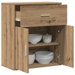 vidaXL Bufet cu sertar cu raft stejar artizanal 60 x 31 x 70 cm Lemn compozit vidaXL Bufet cu sertar cu raft stejar artizanal 60 x 31 x 70 cm Lemn compozit
