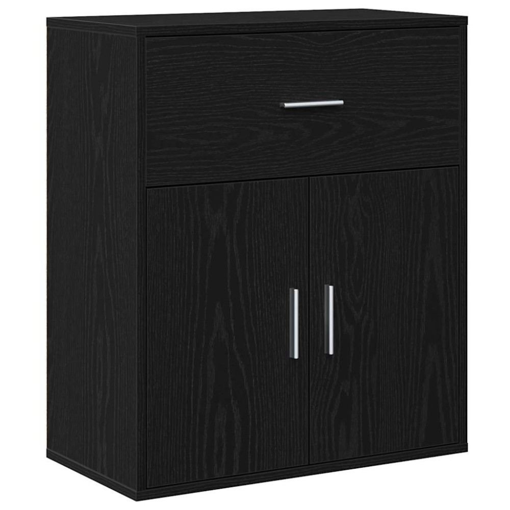 vidaXL Bufet cu sertar cu raft cu depozitare cu ușă Stejar negru 60 x 31 x 70 cm Lemn compozit