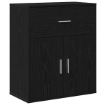 vidaXL Bufet cu sertar cu raft cu depozitare cu ușă Stejar negru 60 x 31 x 70 cm Lemn compozit