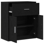 vidaXL Bufet cu sertar cu raft cu depozitare cu ușă Stejar negru 60 x 31 x 70 cm Lemn compozit