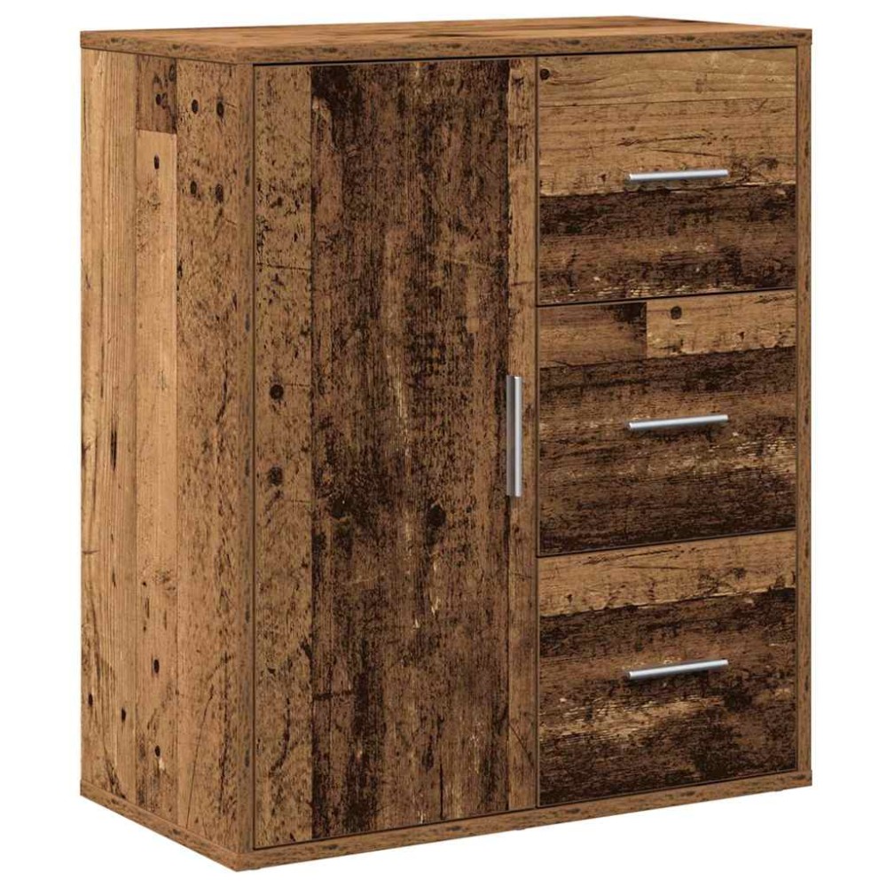 vidaXL Bufet cu sertar cu raft cu depozitare cu ușă Lemn vechi 60 x 31 x 70 cm Lemn compozit