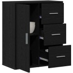 vidaXL Bufet cu sertar cu raft cu depozitare cu ușă Stejar negru 60 x 31 x 70 cm Lemn compozit