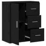 vidaXL Bufet cu sertar cu raft cu depozitare cu ușă Stejar negru 60 x 31 x 70 cm Lemn compozit