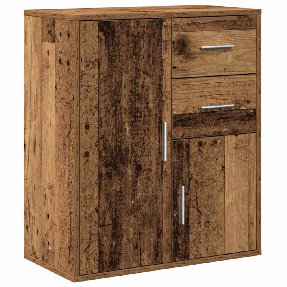 vidaXL Bufet cu sertar cu raft cu depozitare cu ușă Lemn vechi 60 x 31 x 70 cm Lemn compozit