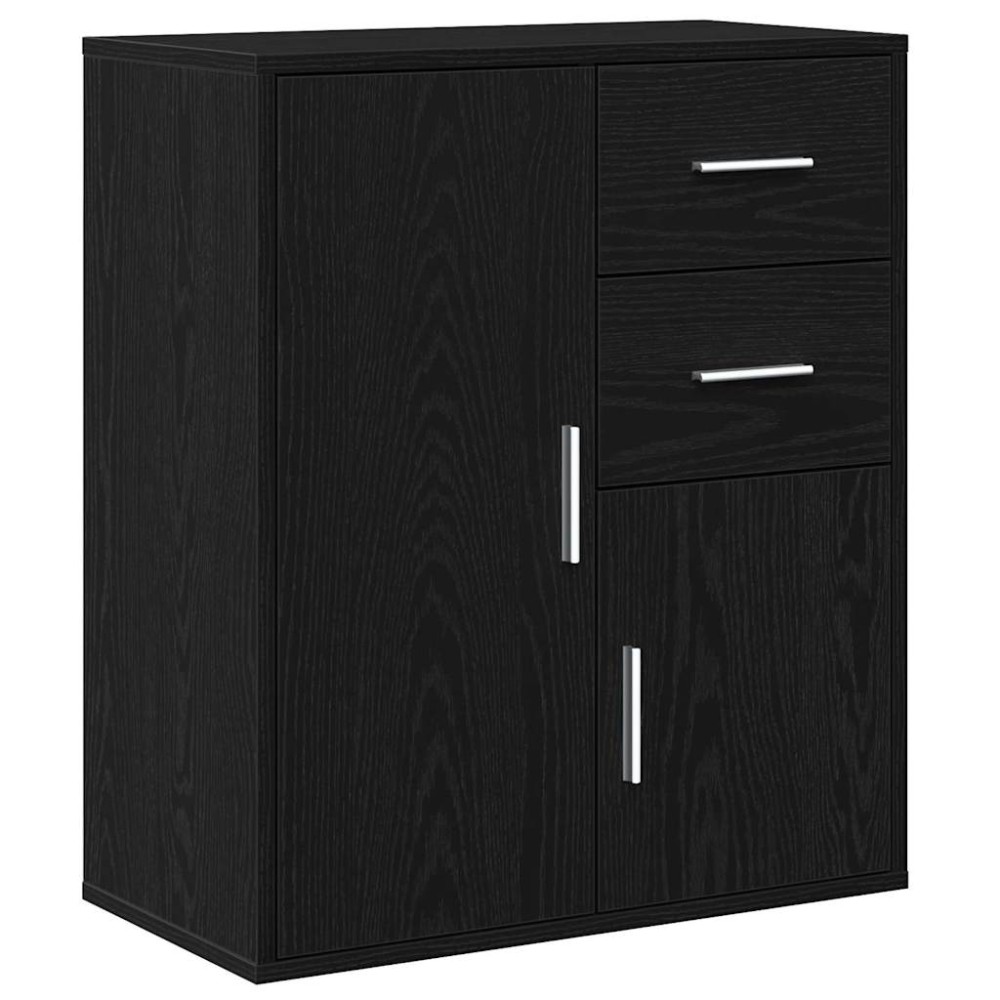 vidaXL Bufet cu sertar cu raft cu depozitare cu ușă Stejar negru 60 x 31 x 70 cm Lemn compozit