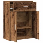 vidaXL Bufet cu sertar cu raft cu depozitare cu ușă Lemn vechi 79 x 38 x 80 cm Lemn compozit vidaXL Bufet cu sertar cu raft cu depozitare cu ușă Lemn vechi 79 x 38 x 80 cm Lemn compozit