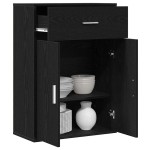 vidaXL Bufet cu sertar cu raft cu depozitare cu ușă Stejar negru 79 x 38 x 80 cm Lemn compozit