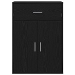 vidaXL Bufet cu sertar cu raft cu depozitare cu ușă Stejar negru 79 x 38 x 80 cm Lemn compozit