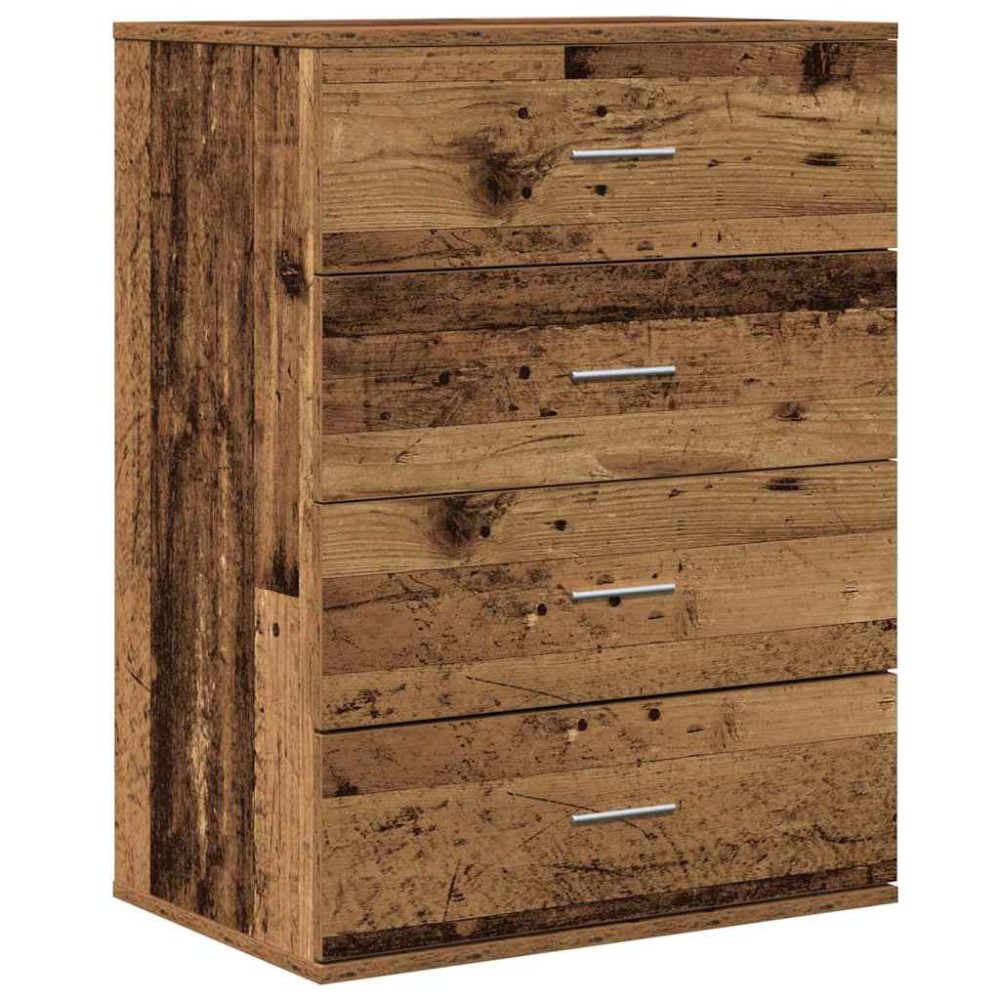 vidaXL Bufet cu sertar cu depozitare Lemn vechi 60 x 39 x 80 cm Lemn compozit