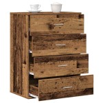 vidaXL Bufet cu sertar cu depozitare Lemn vechi 60 x 39 x 80 cm Lemn compozit