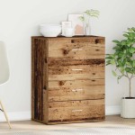 vidaXL Bufet cu sertar cu depozitare Lemn vechi 60 x 39 x 80 cm Lemn compozit