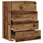 vidaXL Bufet cu sertar cu depozitare Lemn vechi 60 x 39 x 80 cm Lemn compozit