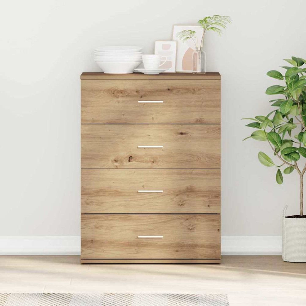 vidaXL Bufet cu sertar Stejar artisanal 60 x 39 x 80 cm Lemn compozit