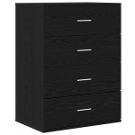 vidaXL Bufet cu sertar cu depozitare Stejar negru 60 x 39 x 80 cm Lemn compozit
