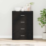 vidaXL Bufet cu sertar cu depozitare Stejar negru 60 x 39 x 80 cm Lemn compozit