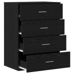 vidaXL Bufet cu sertar cu depozitare Stejar negru 60 x 39 x 80 cm Lemn compozit