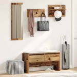 vidaXL Set mobilier hol Lemn vechi 90 x 31 x 46.5 cm Lemn compozit vidaXL Set mobilier hol Lemn vechi 90 x 31 x 46.5 cm Lemn compozit