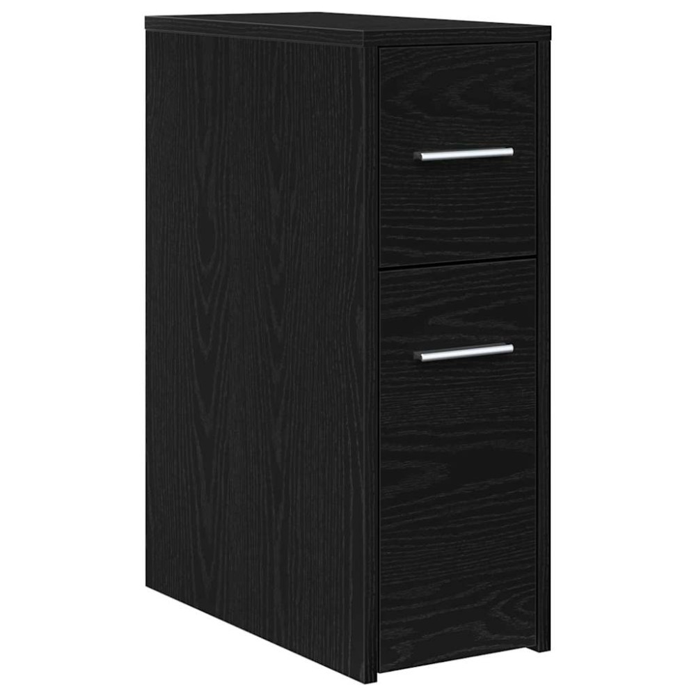 vidaXL Set de mobilier pentru baie Stejar Negru 22 x 44 x 61.5 cm