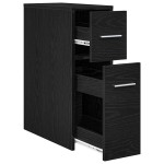 vidaXL Set de mobilier pentru baie Stejar Negru 22 x 44 x 61.5 cm