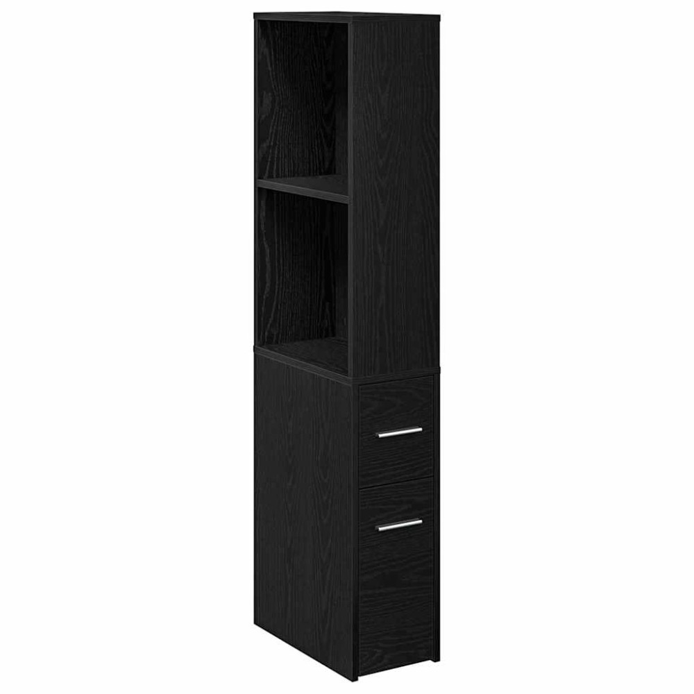 vidaXL Set de mobilier pentru baie Stejar Negru 22 x 41 x 135 cm