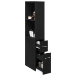 vidaXL Set de mobilier pentru baie Stejar Negru 22 x 41 x 135 cm