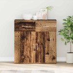 vidaXL Bufet cu sertar cu raft cu depozitare cu ușă Lemn vechi 79 x 38 x 80 cm Lemn compozit