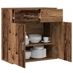 vidaXL Bufet cu sertar cu raft cu depozitare cu ușă Lemn vechi 79 x 38 x 80 cm Lemn compozit