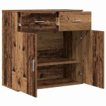 vidaXL Bufet cu sertar cu raft cu depozitare cu ușă Lemn vechi 79 x 38 x 80 cm Lemn compozit