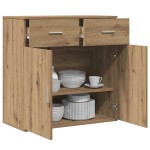vidaXL Bufet cu sertar cu raft stejar artizanal 79 x 38 x 80 cm Lemn compozit vidaXL Bufet cu sertar cu raft stejar artizanal 79 x 38 x 80 cm Lemn compozit