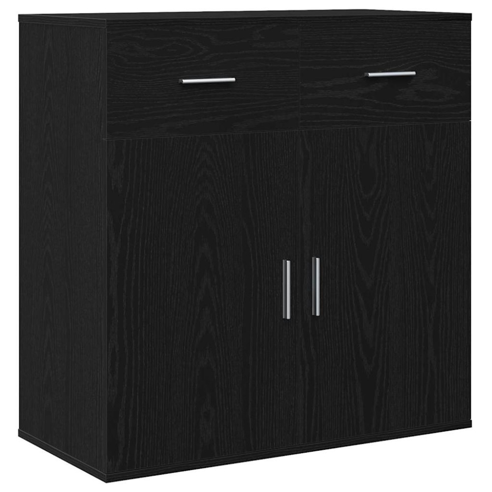 vidaXL Bufet cu sertar cu raft cu depozitare cu ușă Stejar negru 79 x 38 x 80 cm Lemn compozit
