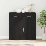 vidaXL Bufet cu sertar cu raft cu depozitare cu ușă Stejar negru 79 x 38 x 80 cm Lemn compozit
