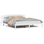 vidaXL Cadru de pat cu headboard Alb 180 x 200 cm Lemn de pin masiv