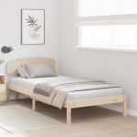 vidaXL Cadru de pat cu headboard natural 90 x 190 cm Lemn de pin masiv