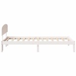 vidaXL Cadru de pat cu headboard Alb 75 x 190 cm Lemn de pin masiv