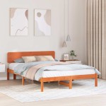 vidaXL Cadru de pat Maroniu cerat 160 x 200 cm Lemn masiv de pin