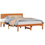 vidaXL Cadru de pat Maroniu cerat 160 x 200 cm Lemn masiv de pin